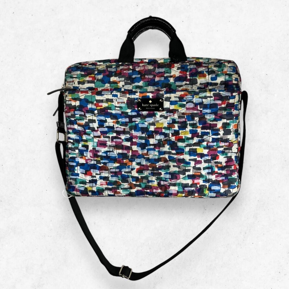 Kate Spade New York Signature Spade Quilted-Chad Laptop Crossbody Bag Multicolor